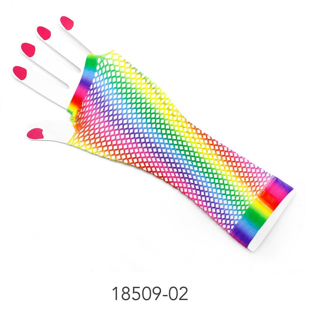 Fishnet Glove (Long ) (Rainbow Vertical) image 0