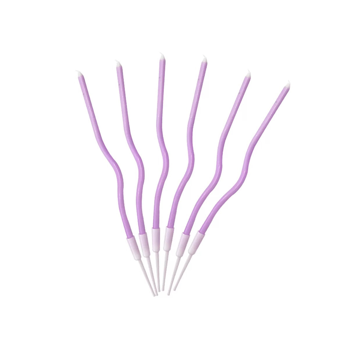 6 Pcs Curve Candle - Purple image 0