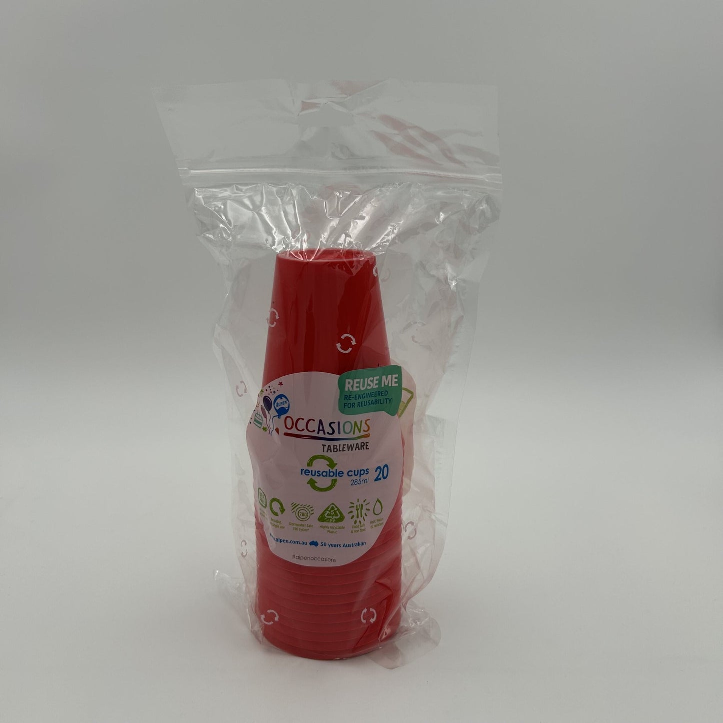 Red Plastic Cup 285ml Pack 20 image 0