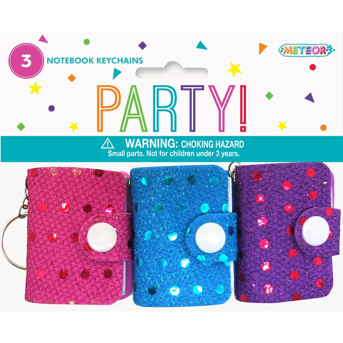 3 SEQUIN NOTEBOOK KEYCHAINS image 0