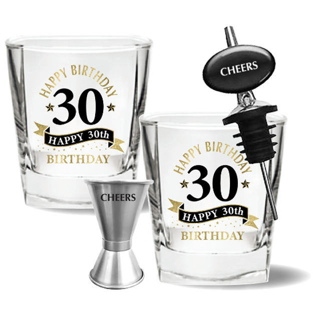 30TH SPIRIT GLASS 4 PIECE GIFT SET