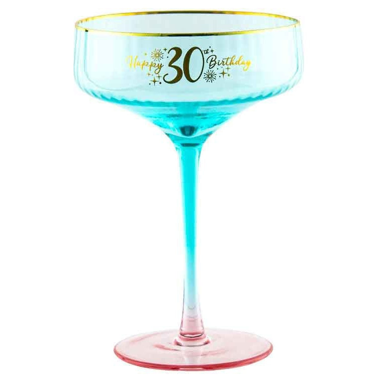 30TH FLUTED COUPE GLASS