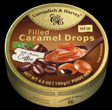 Cavendish & Harvey Tins Caramel Coffee Filled Drops 130g
