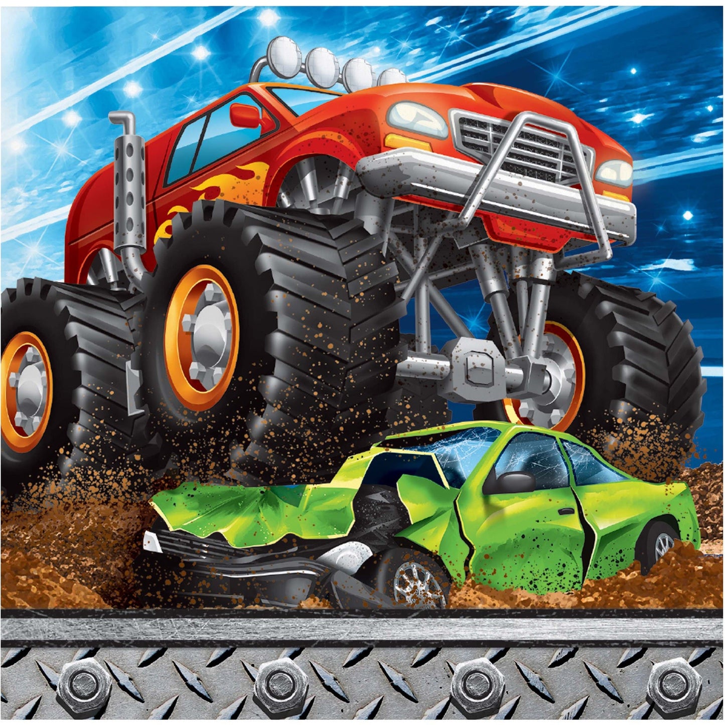 Monster Truck Rally Beverage Napkins 16pk