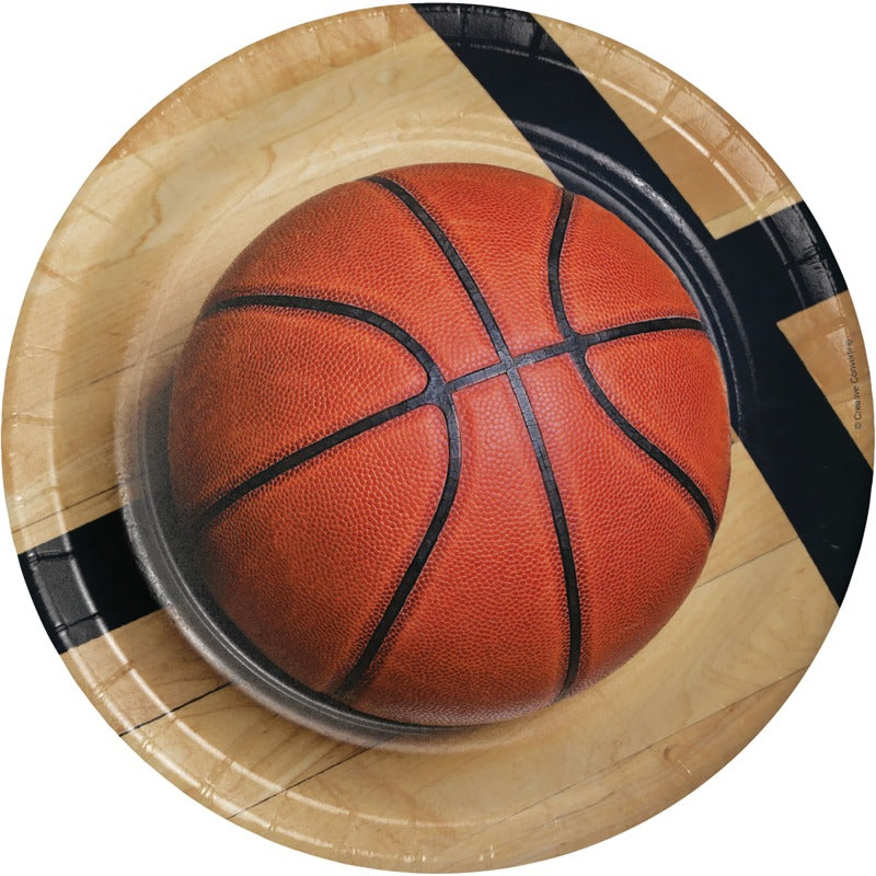 Basketball 23cm Paper Plates 8pk
