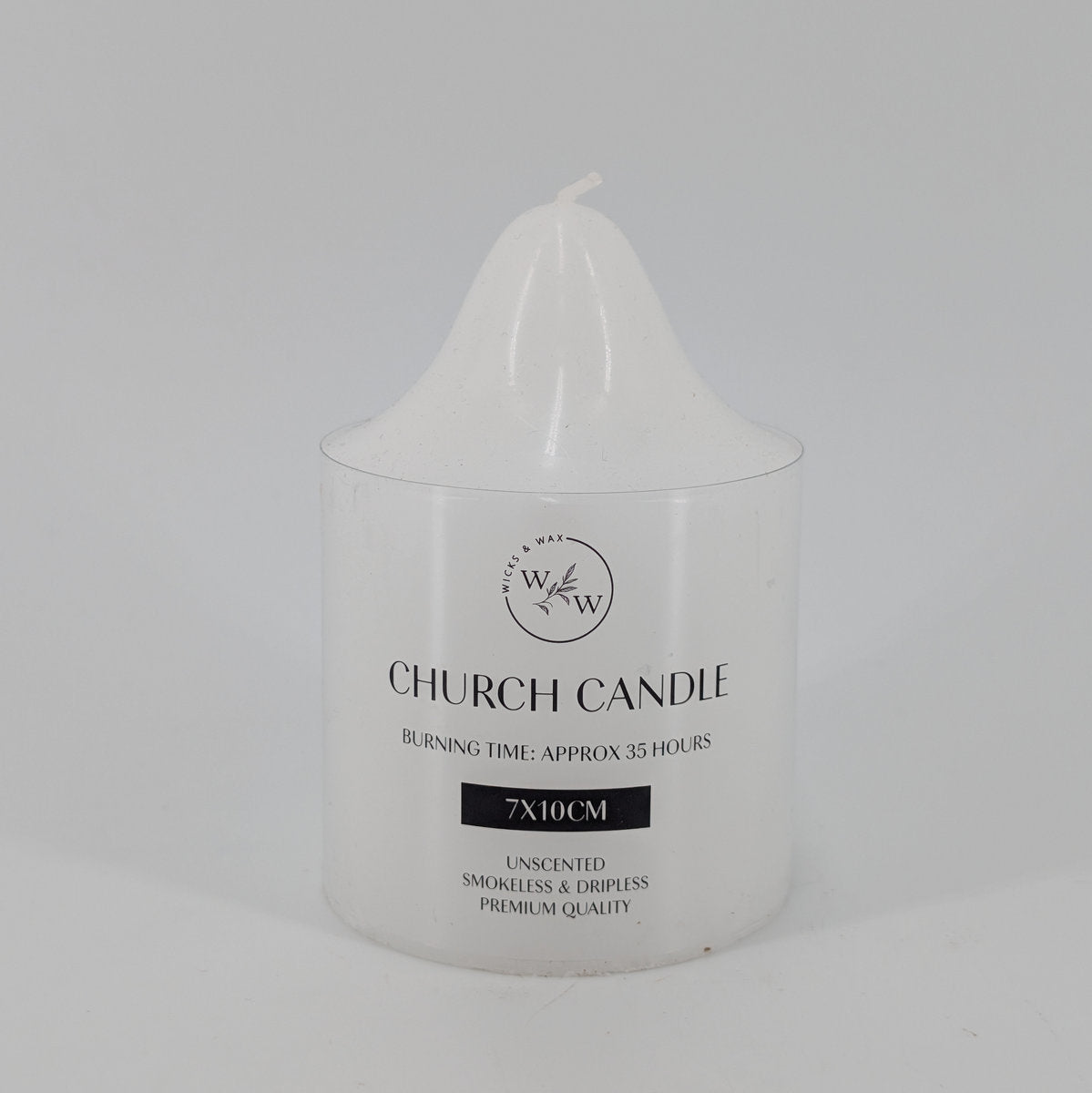 7x10cm Church Candle - White