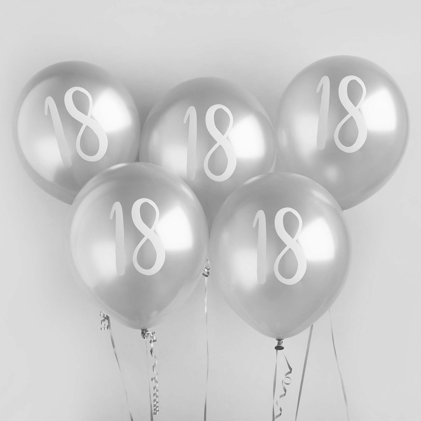 Metallic Silver '18' Balloon Bundle