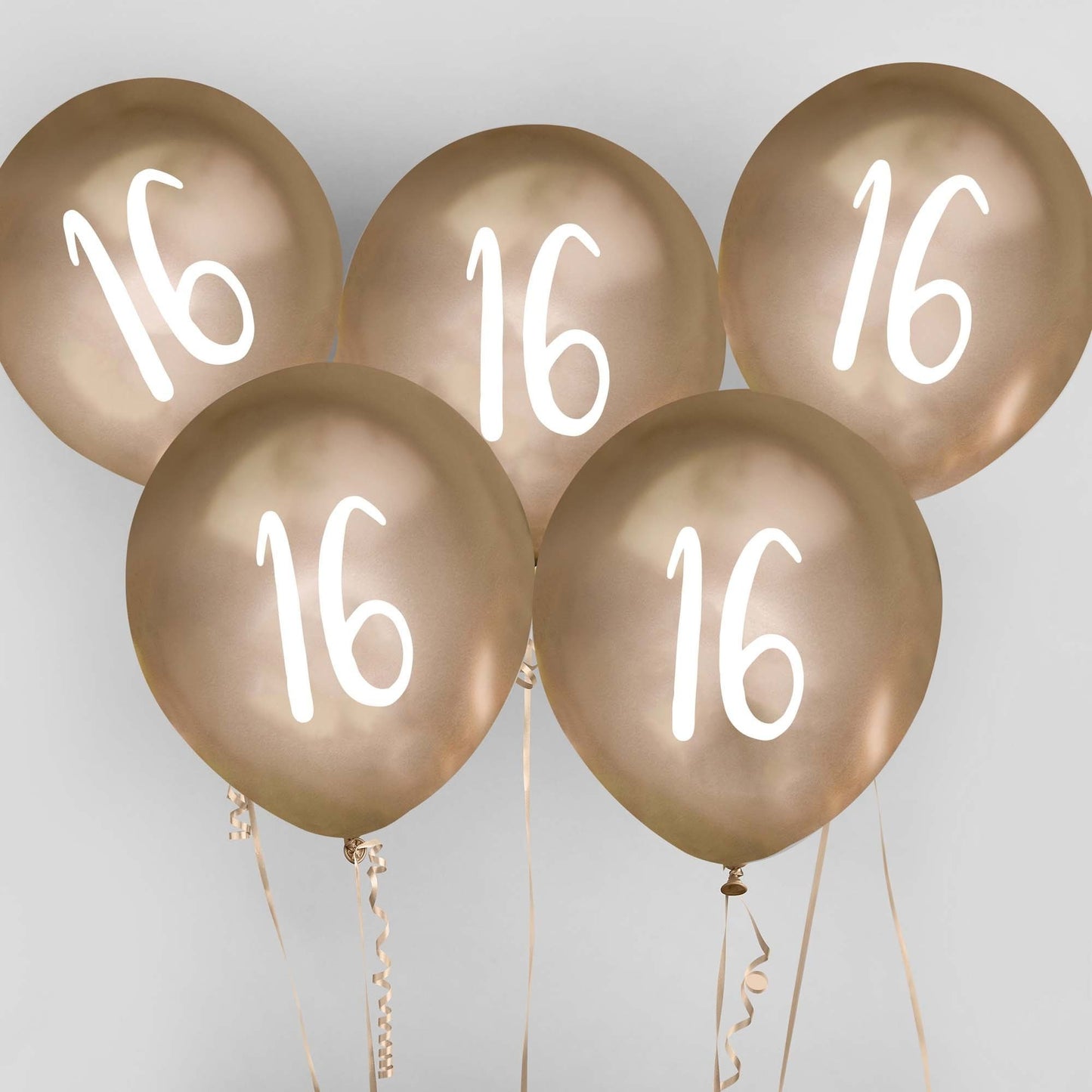 Metallic Gold '16' Balloon Bundle