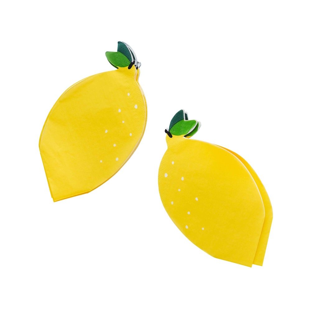 Summer Picnic Lemon Shaped Napkins 16pk