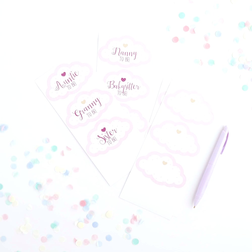 Baby Shower Pink Guest Sticker
