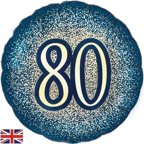 Foil Balloon 45cm Glitter Navy Gold #80