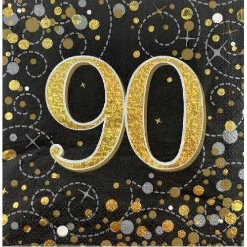 Sparkfizz Black/ Gold Napkins 90 Pk16