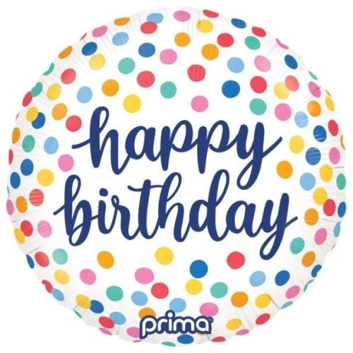 18" Foil Balloon - BDAY COLORFUL CONFETTI