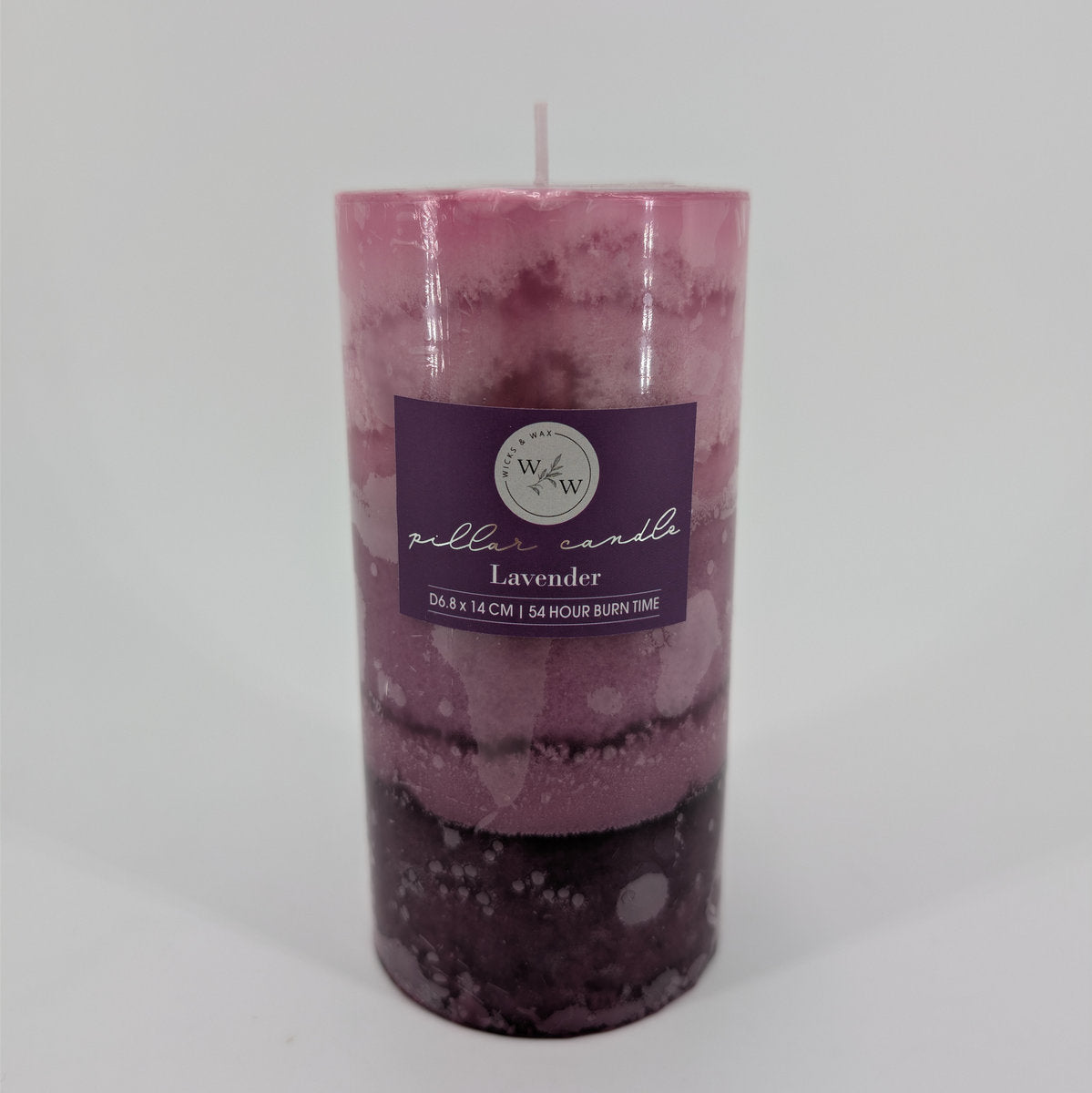 6.8x14cm Pillar Candle In Tone - Lavender