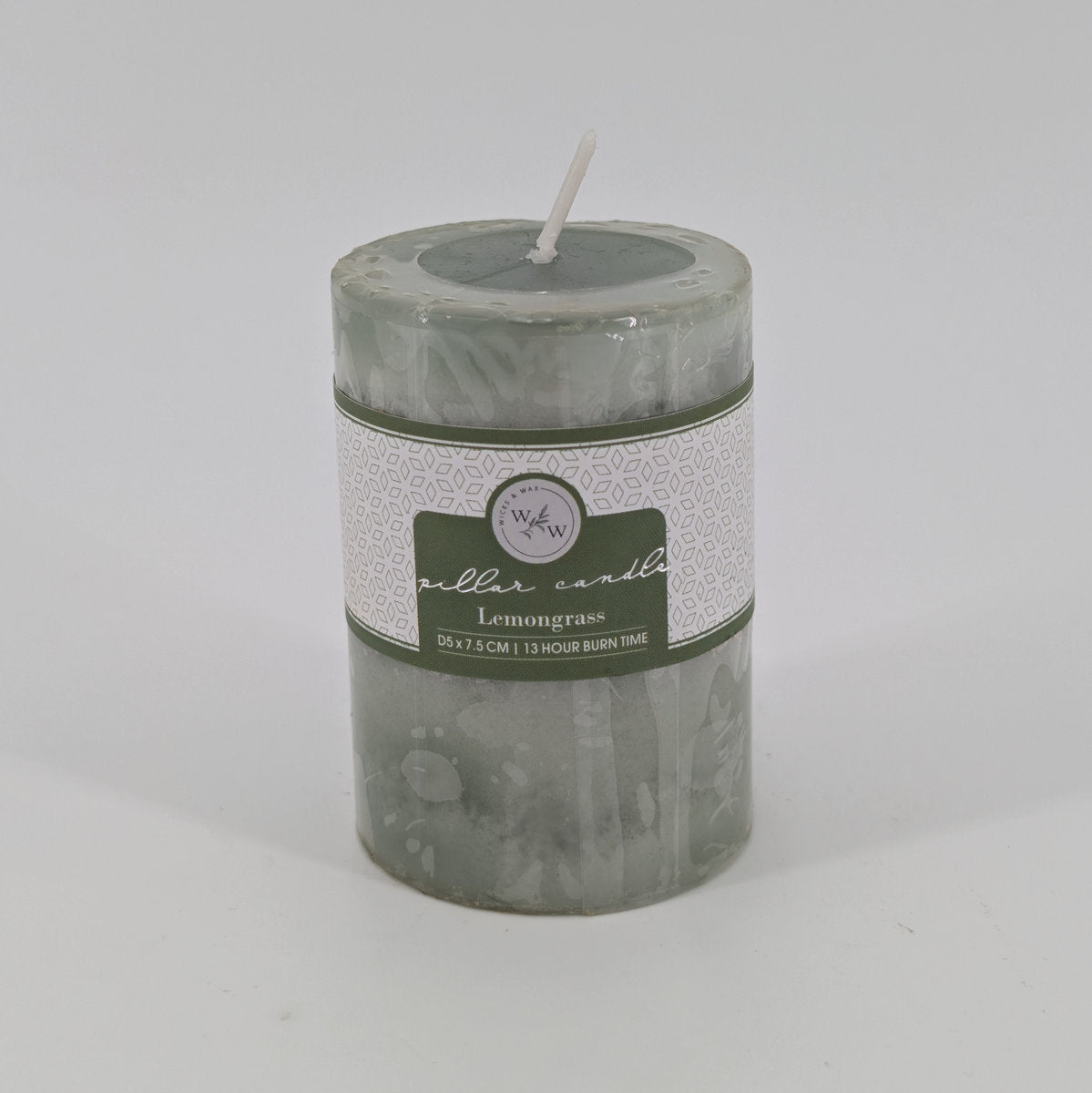 5x7.5cm Pillar Candle In Solid - Lemongrass