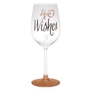 40 WISHES ROSE GOLD WINE GLASS