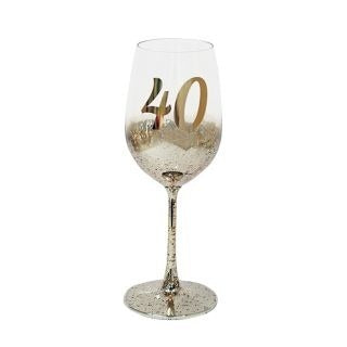 40 GOLD METAGLITZ WINE GLASS