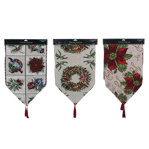 3A 33X180CM CHRISTMAS TAPERSTRY TABLE RUNNERS
