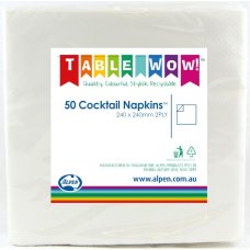 White Cocktail Napkins 2ply - 50pk image 0