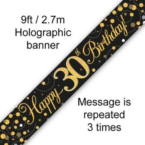 Sparkling Fizz Black & Gold Banner 2.7m #30 image 0
