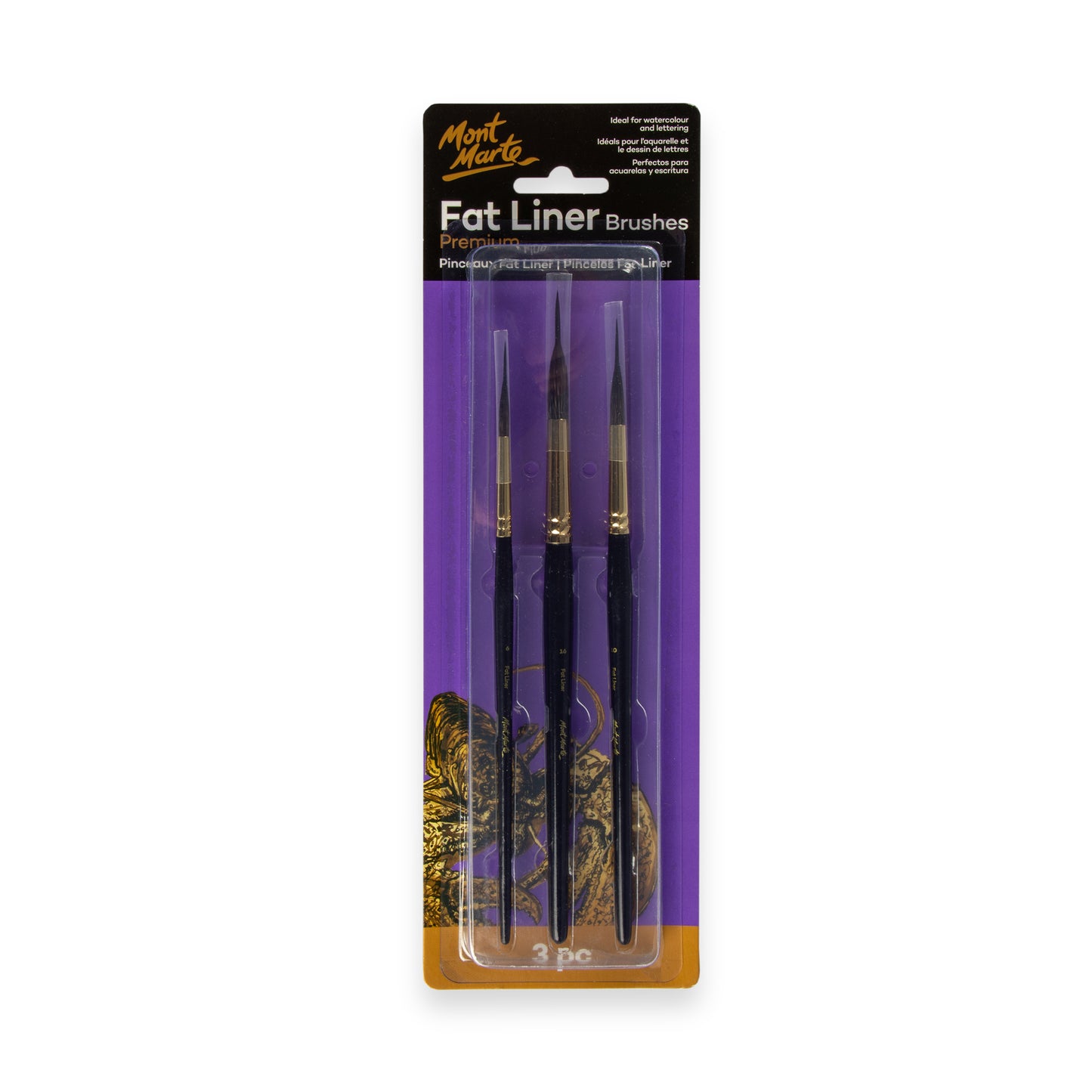 Fat Liner Brush Set Taklon/Squirrel 16/10/6 image 0