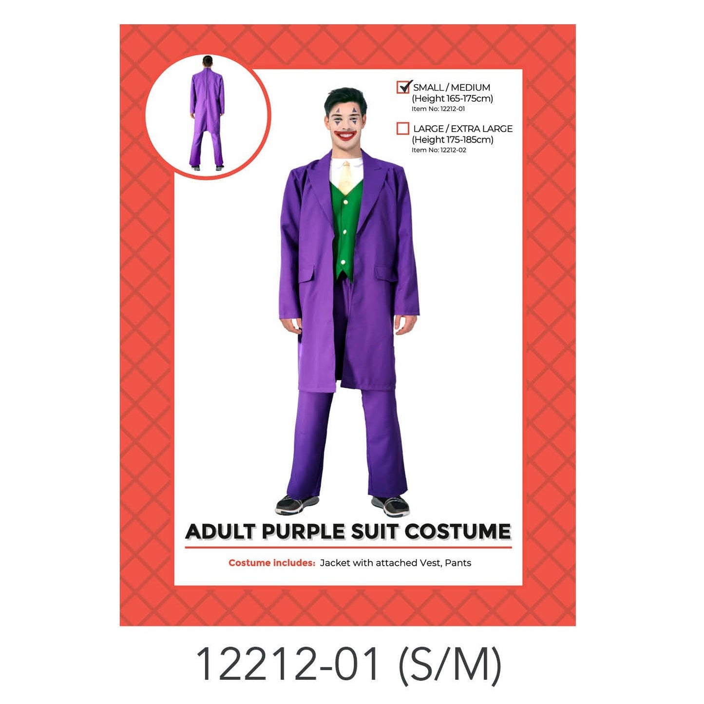 Adult Purple Clown Costume (S/M) image 0