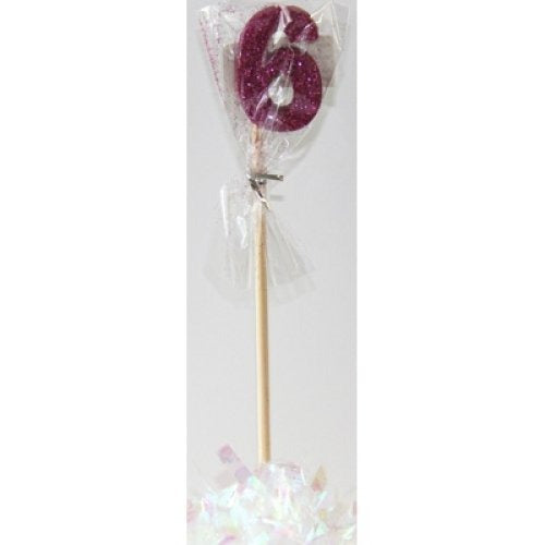 CANDLE PINK GLITTER LONG STICK #6 image 0