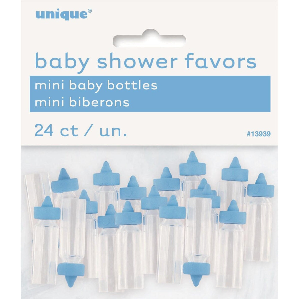 24 MINI BABY BOTTLES - BLUE image 0