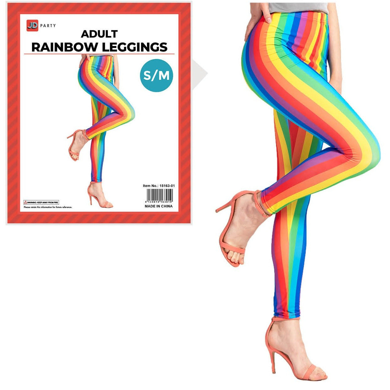 Adult Rainbow Stripe Leggings (S/M) image 0