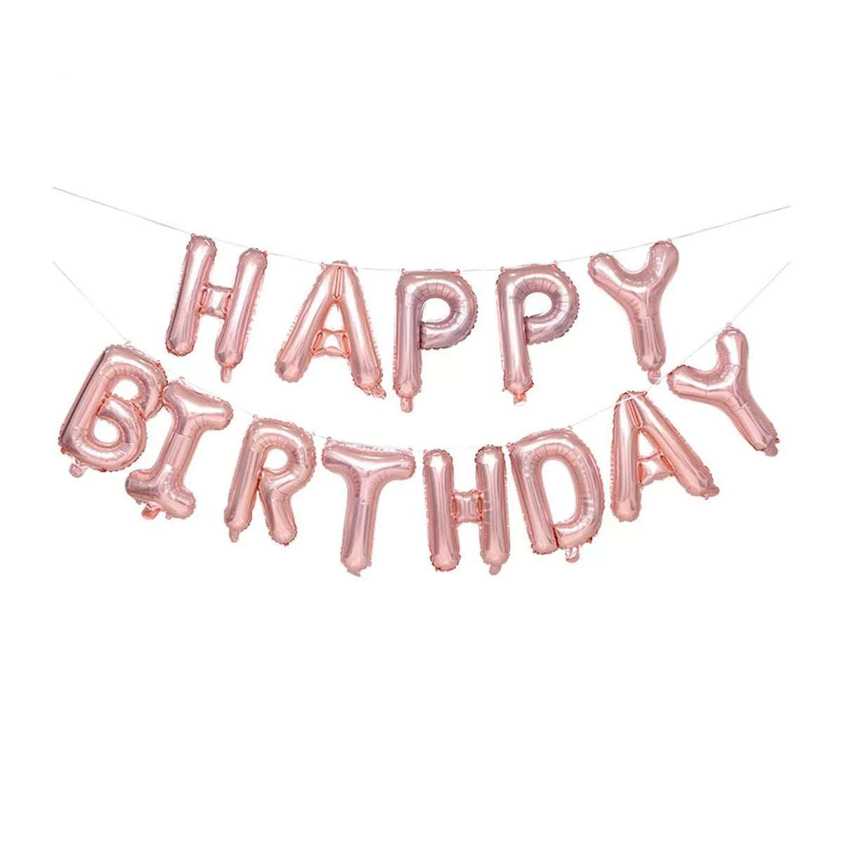 Happy Birthday Foil Baloon Set - Rose Gold image 0