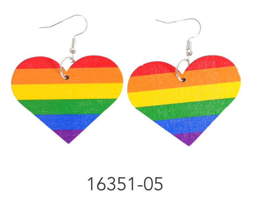 Rainbow Stripe heart Earrings image 0