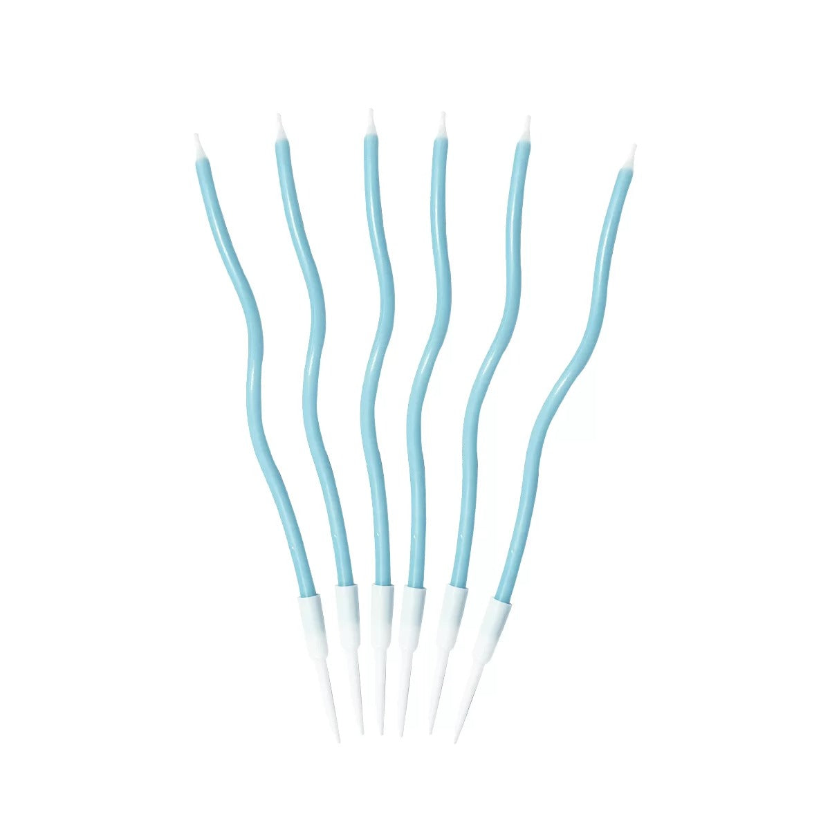 6 Pcs Curve Candle - Blue image 0
