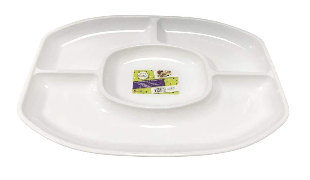 Jumbo Plastic Chip N Dip Platter - Oval image 0