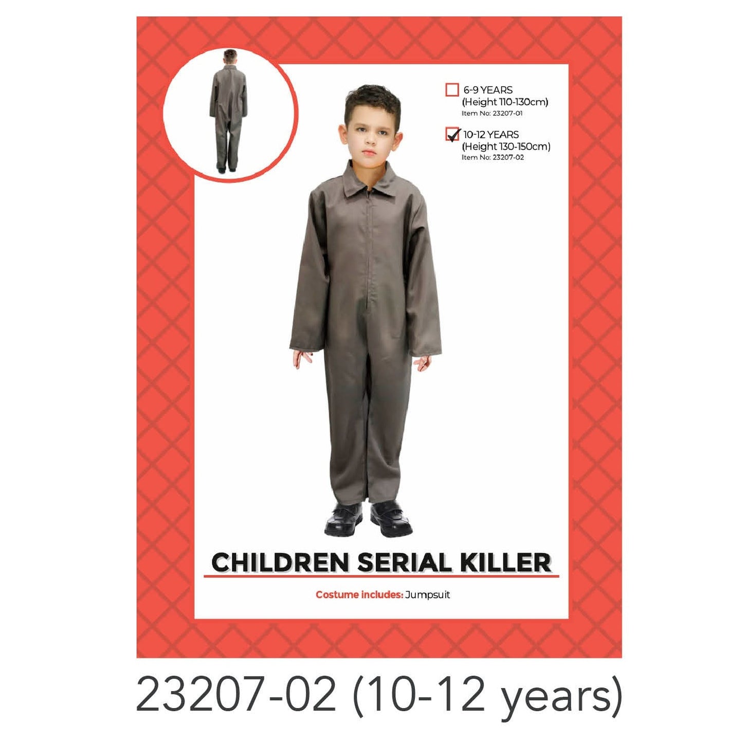 Children Serial Killer Costume 10-12 years image 0