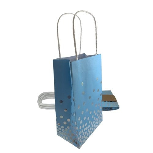 PAPER PARTYBAGS - BLUE & SILVER 5pk image 0