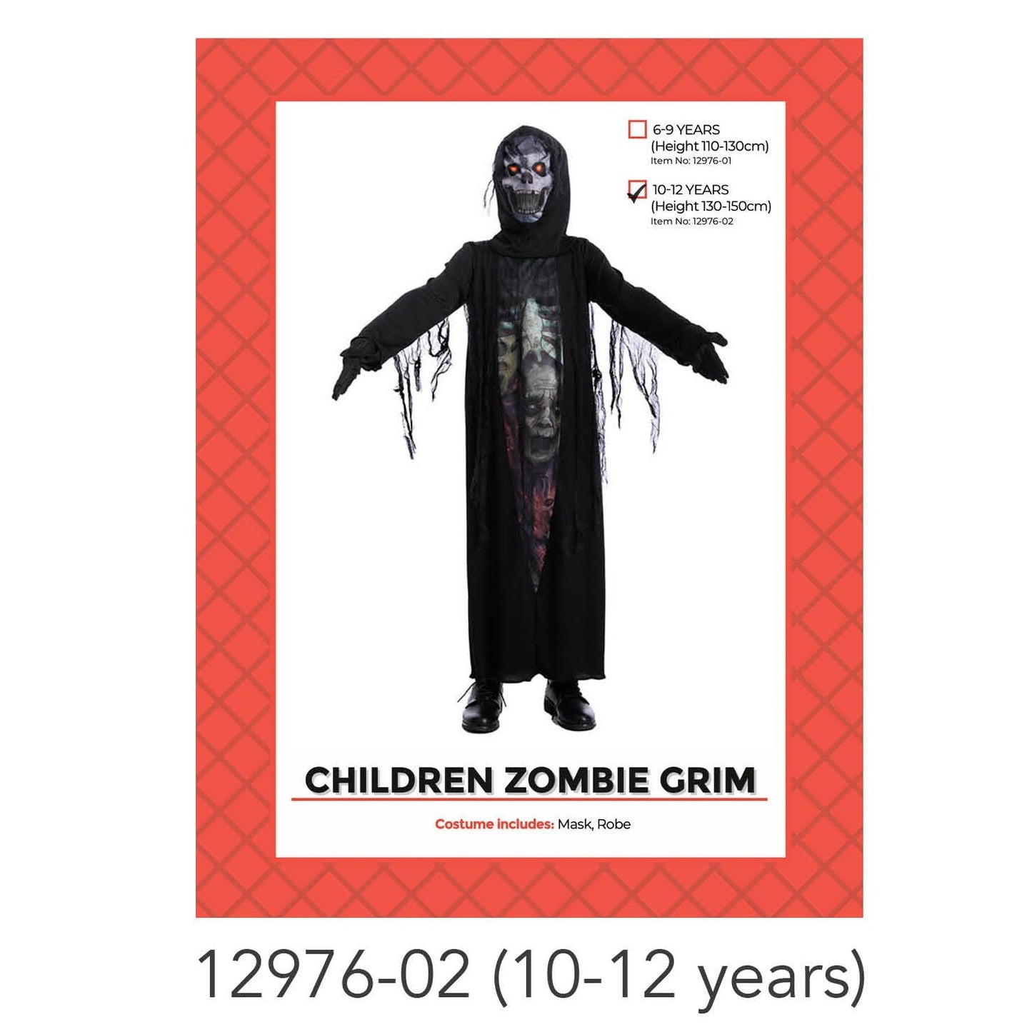 Children Zombie Grim Costume 10-12 years image 0