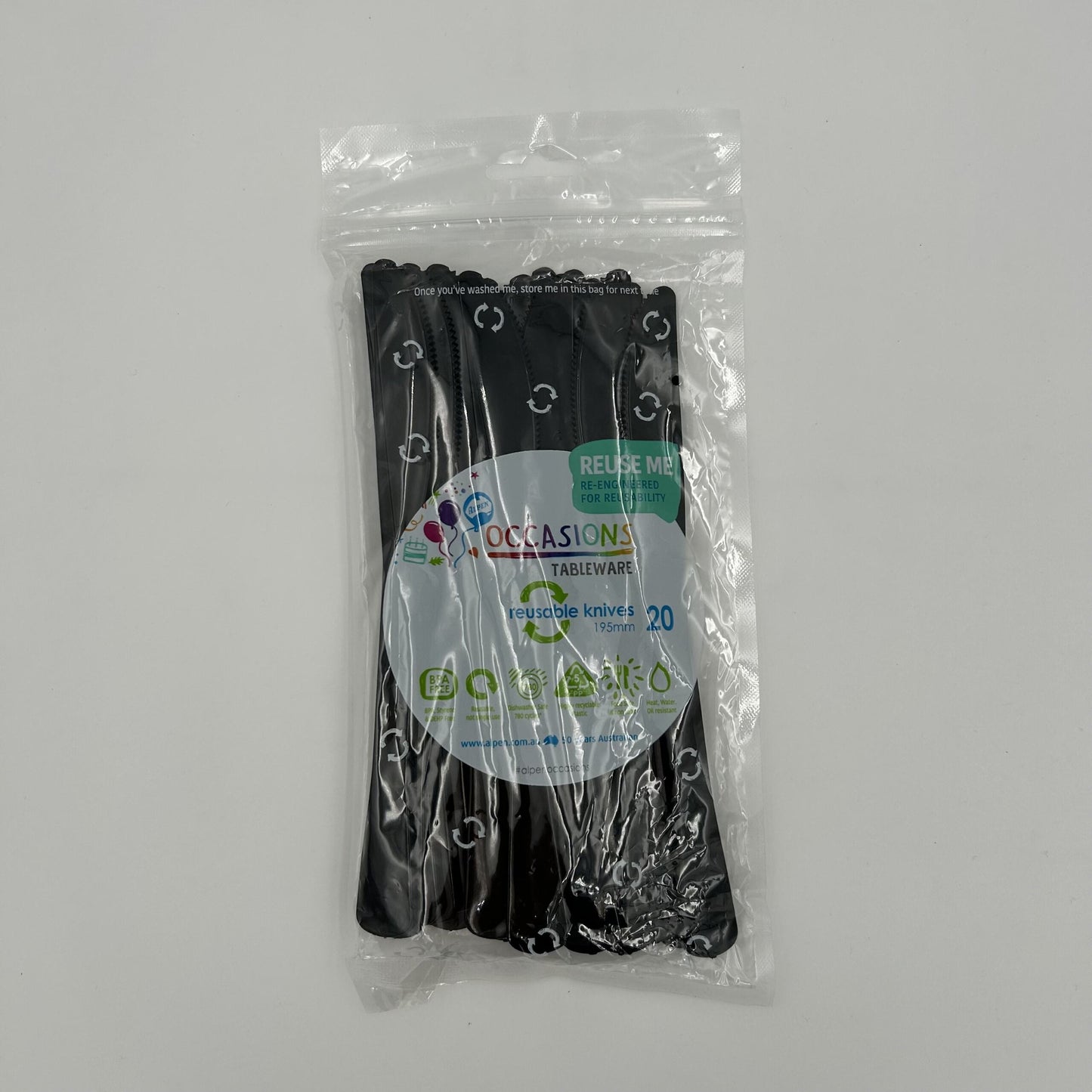 Black Plastic Knife Pack 20 image 0