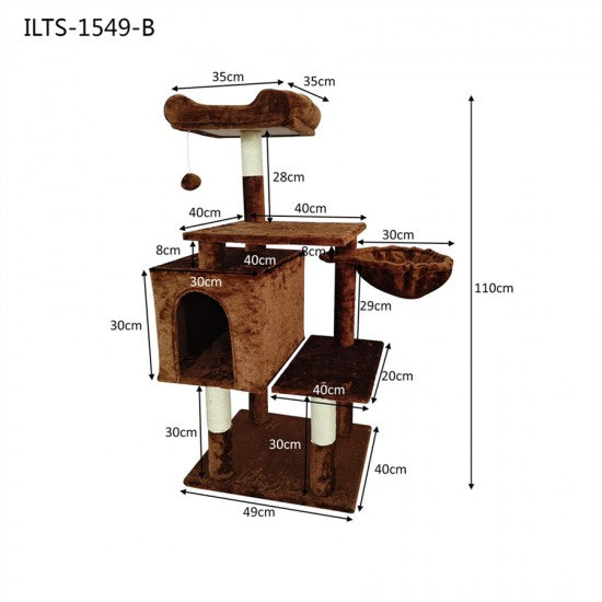 Purrfect Cat Pole Multi Level 49*40*110cm Brown image 0