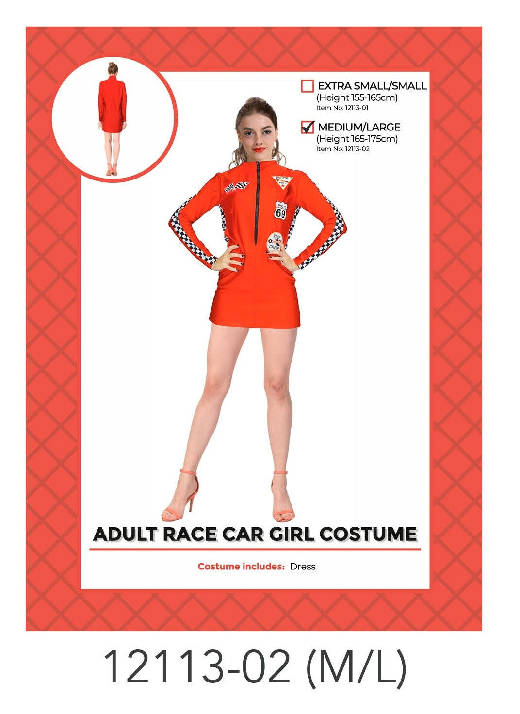 Adult Race car Girl Costume M/L image 0