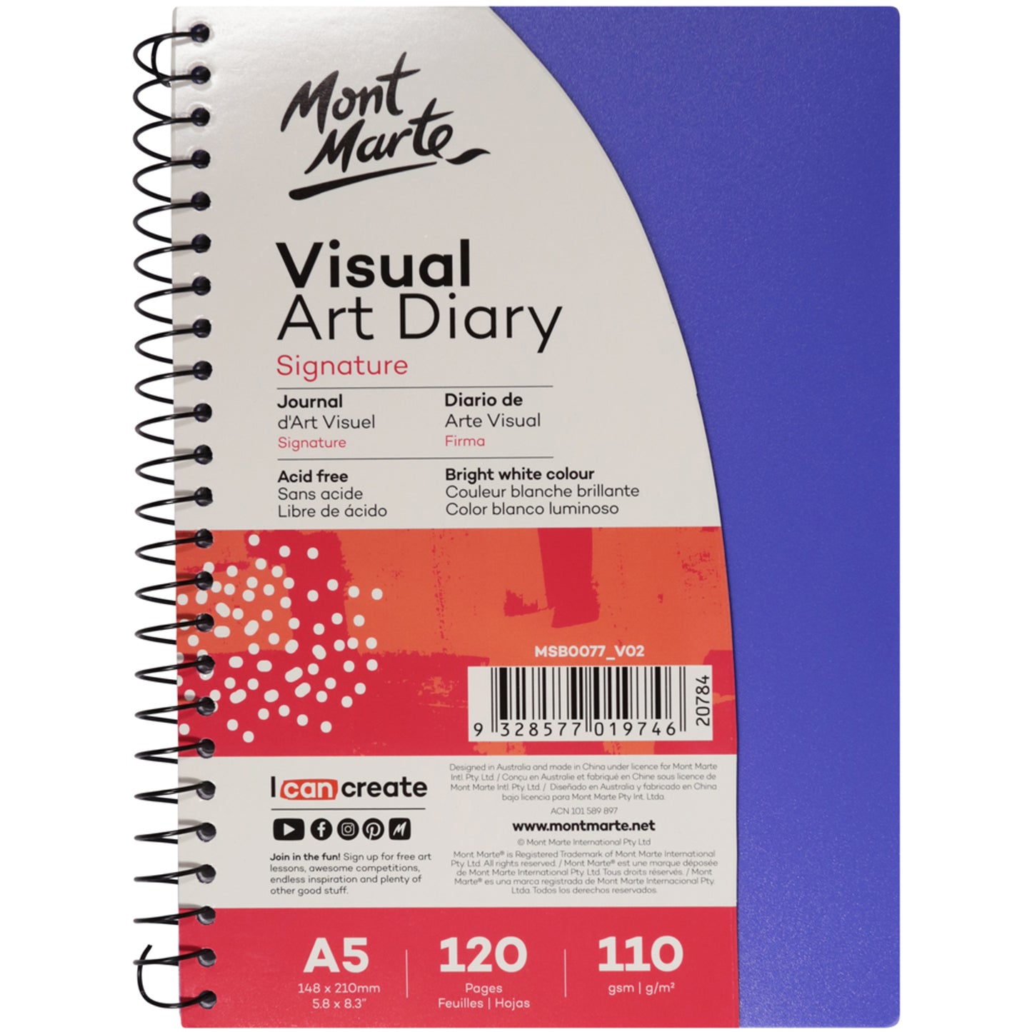Visual Art Diary PP Coloured Cover A5 image 0