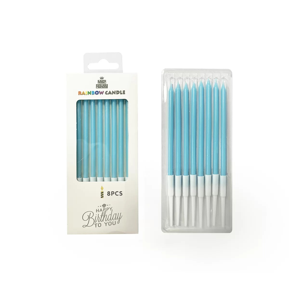 8 Pcs Candle Set - Blue image 0