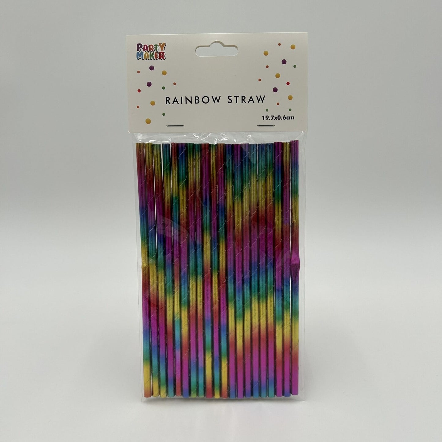 Rainbow Paper Straws 20pk image 0