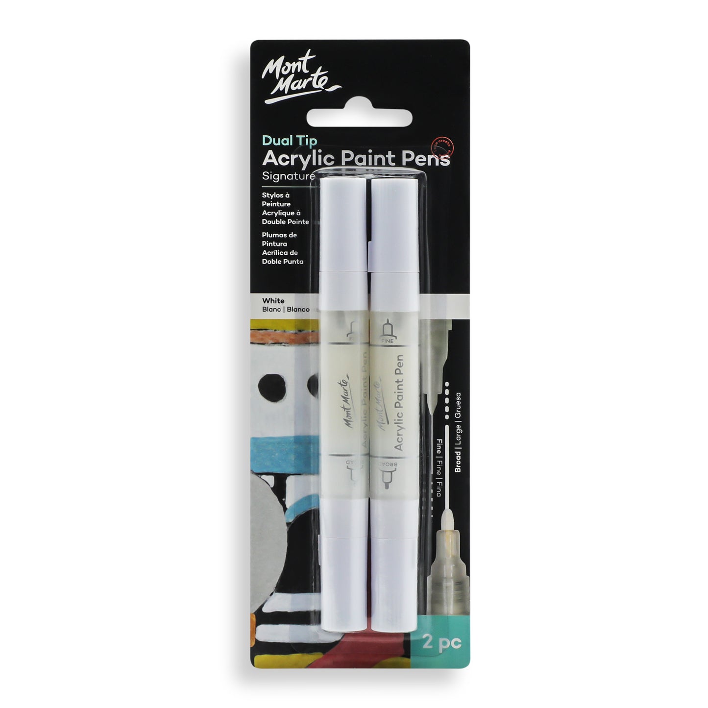 Acrylic Paint Pens Dual Tip White 2pc image 0