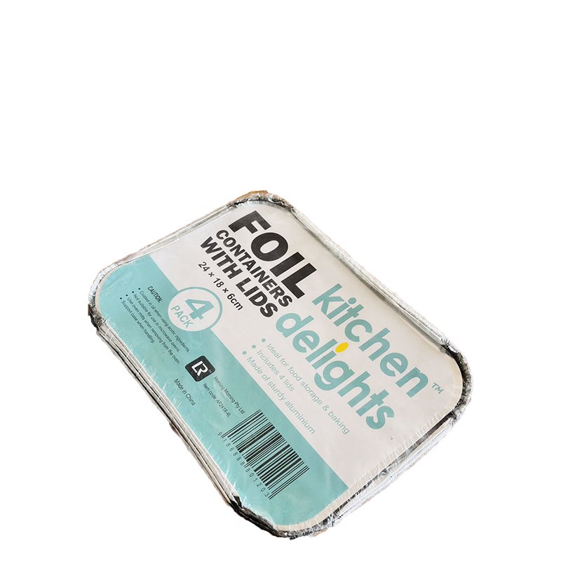 PK4 FOIL CONTAINERS WITH LIDS 24*18*6CM image 0