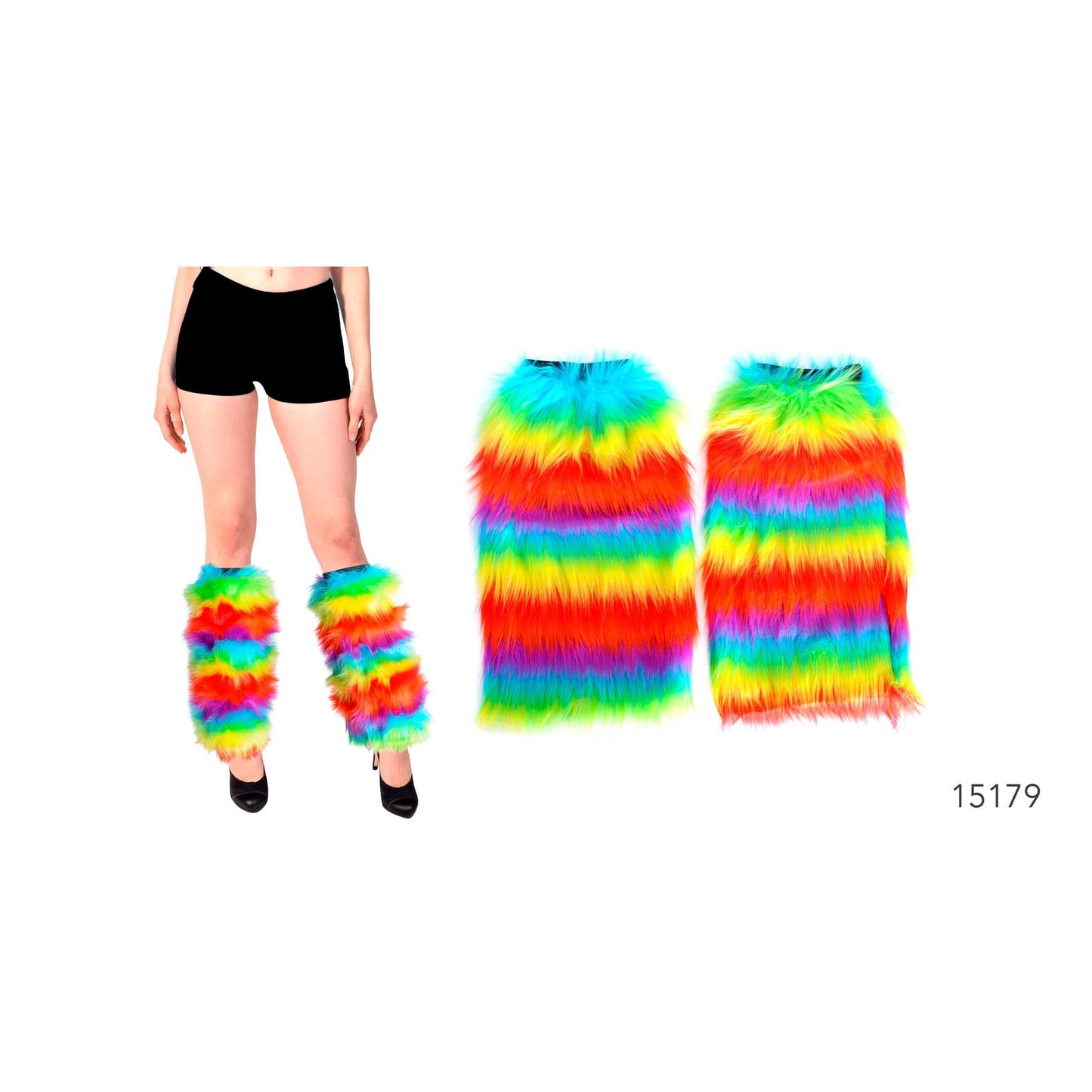 Fluffy leg warmers rainbow image 0