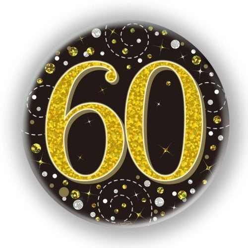 Sparkling Fizz Black & Gold Badge 75mm #60 image 0