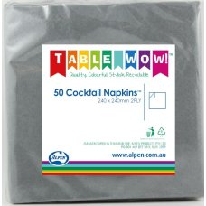 Silver Cocktail Napkins 2ply - 50pk image 0