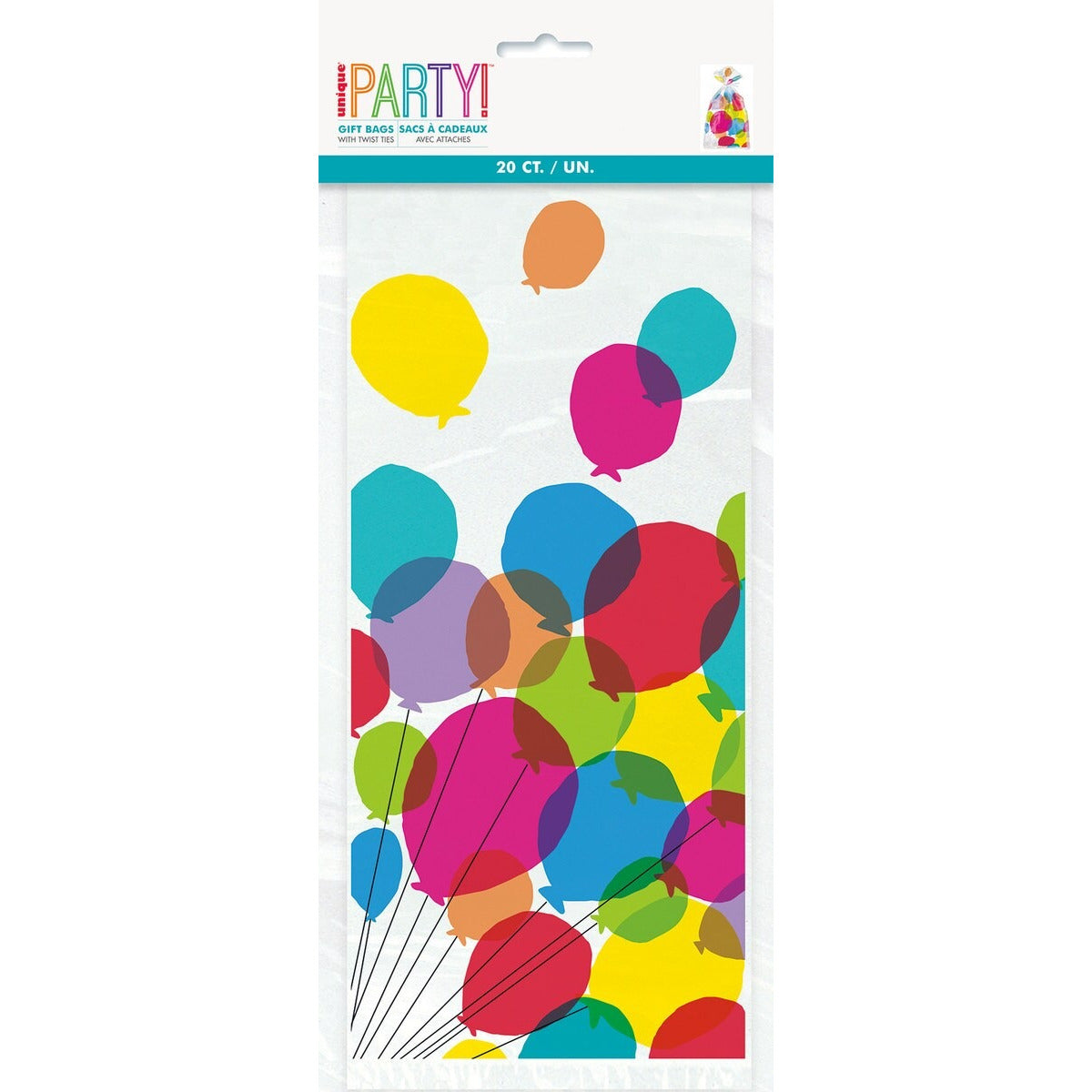 20 CELLO BAGS - BALLOONS & RAINBOWS image 0