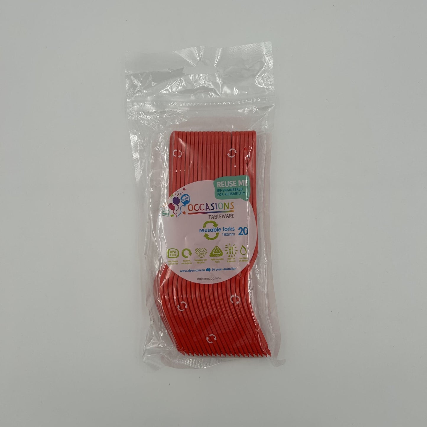 Red Plastic Fork Pack 20 image 0