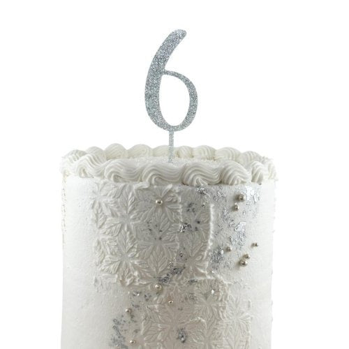 CAKE TOPPER GLITTER SILVER #6 image 0
